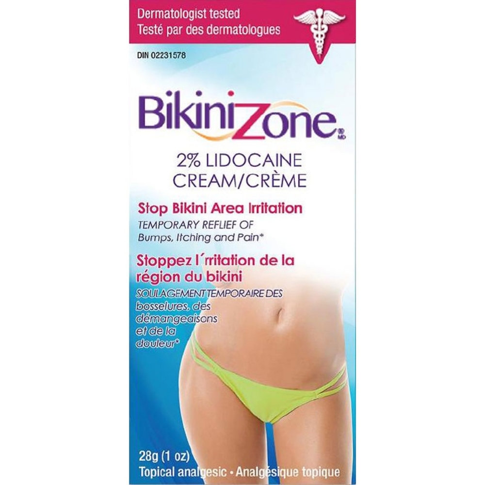 Bikini Zone Shaving 2% Lidocaine Cream Ingrown Hairs Razor Burn Itching